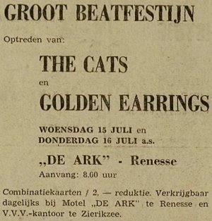 Golden Earring show ad July 16, 1970 Renesse - De Ark